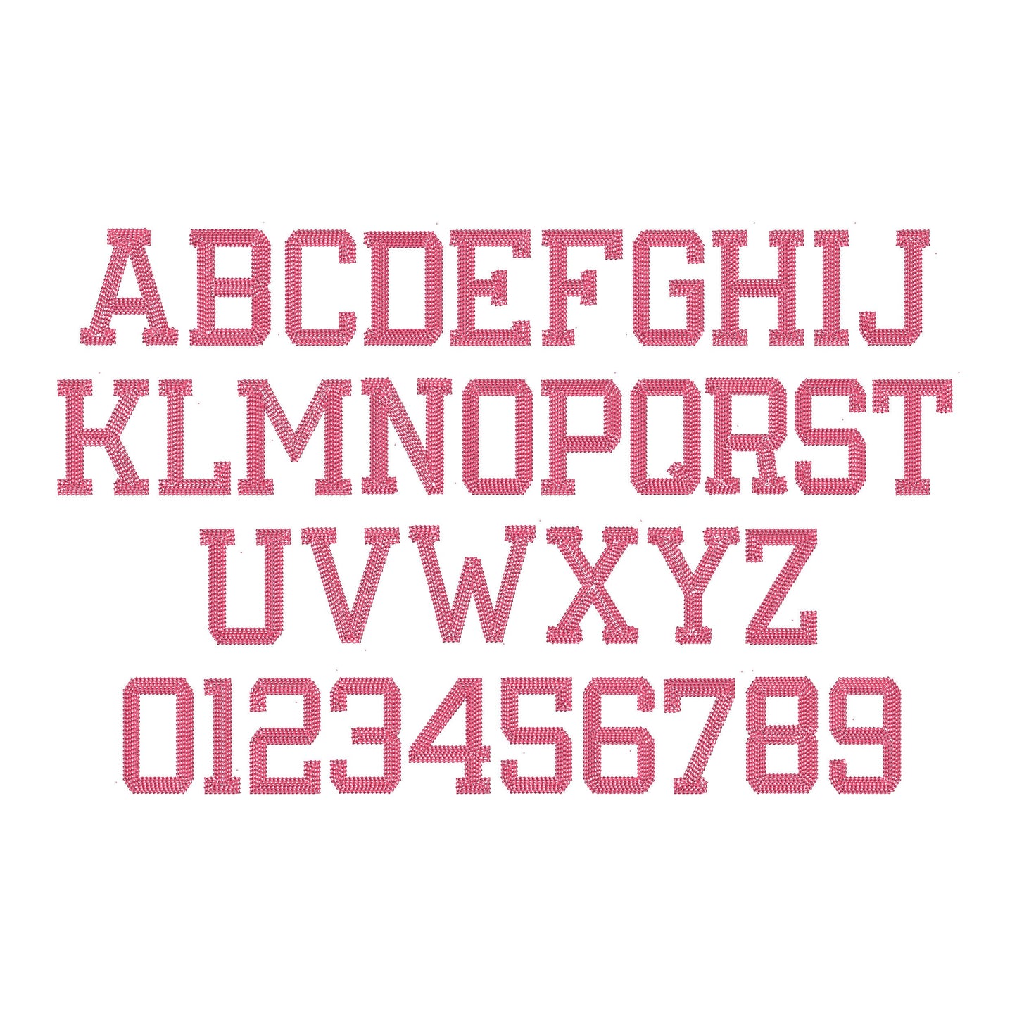 Chain Hand Stitch Effect Varsity Collegiate Font