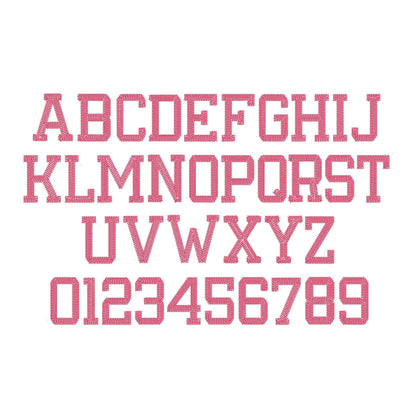 Chain Hand Stitch Effect Varsity Collegiate Font
