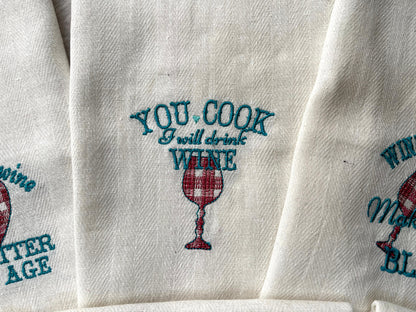 Wine Friends Dish Towel Set