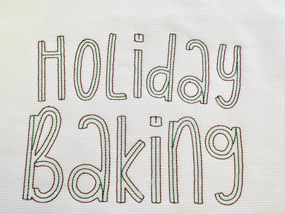 Thin Outline Bean Stitch Font