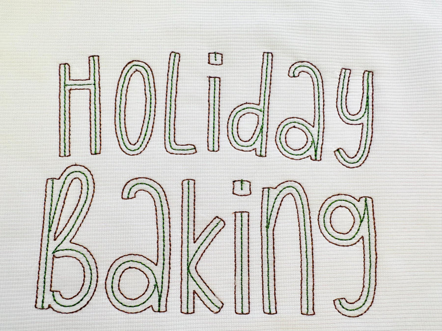 Thin Outline Bean Stitch Font