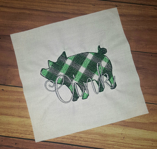 Gingham Plaid Patterned Piggie Pig