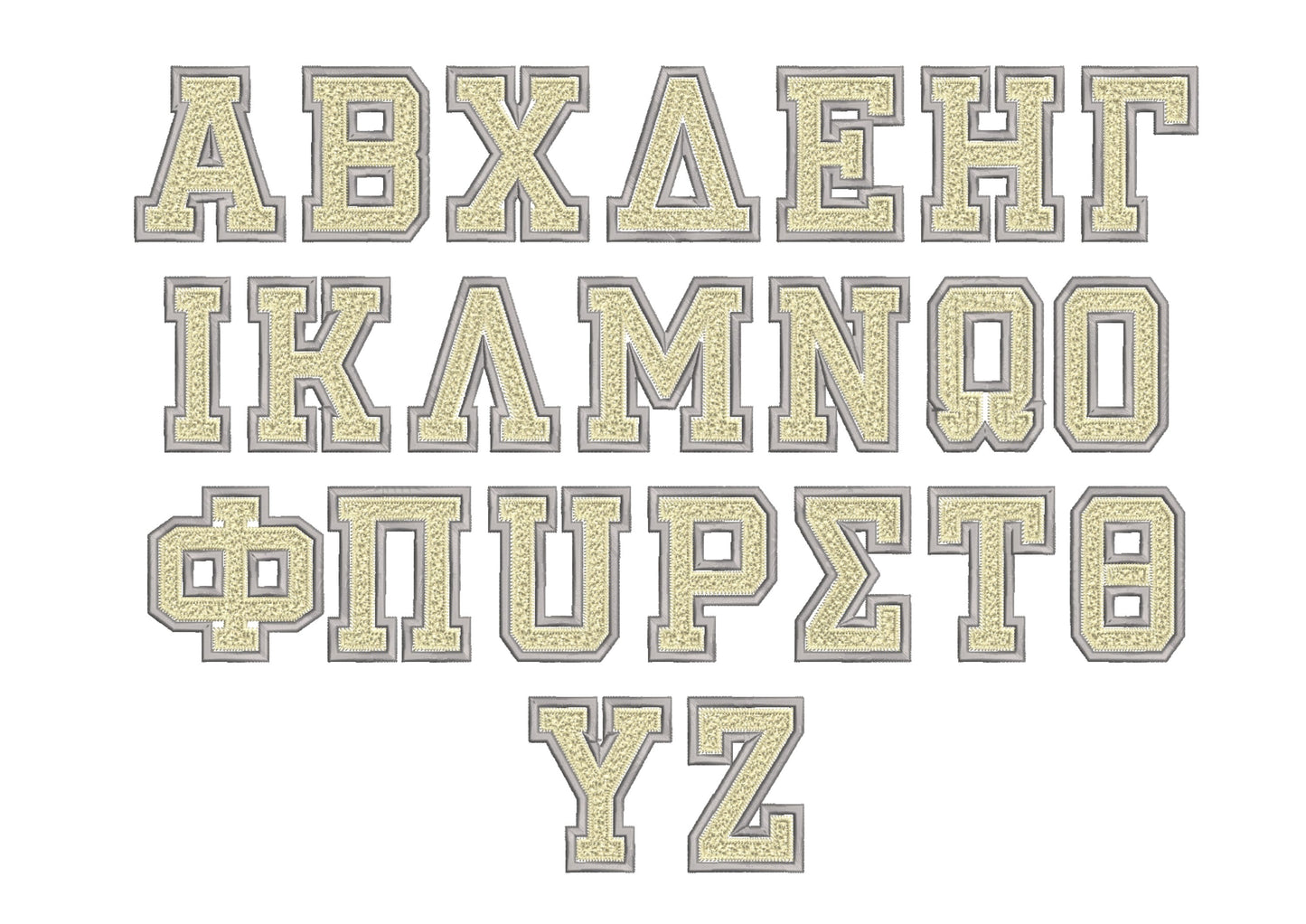 Faux Chenille Sororities Fraternities Greek Font