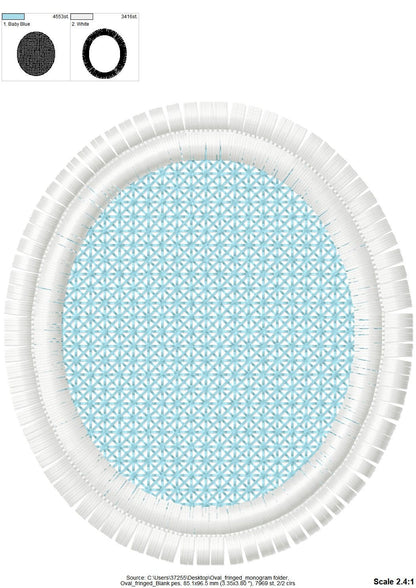 Fringed Monogram Frame and Embossed Font