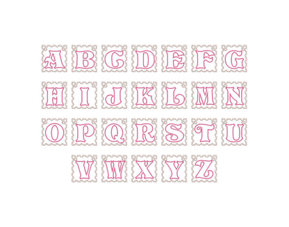 Wedding Lace banner SET letters A-Z In The Hoop ITH project Machine