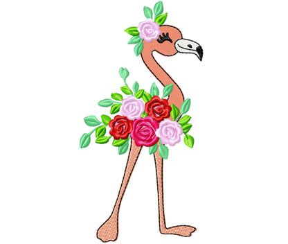 Pretty Floral Flamingo