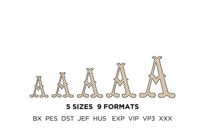 Western Font light stitch diamond pattern machine embroidery designs