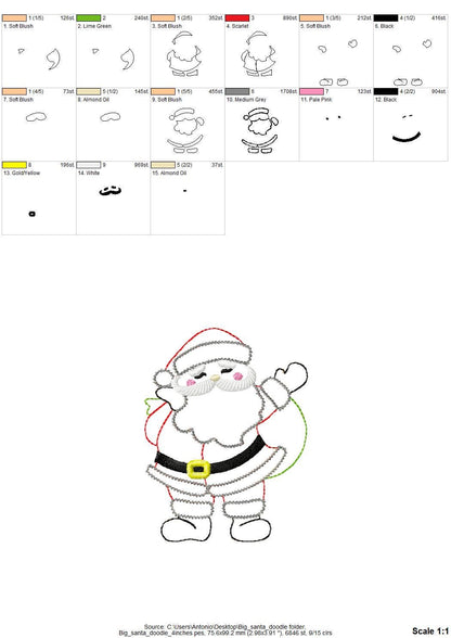 Big Merry Christmas Santa Applique