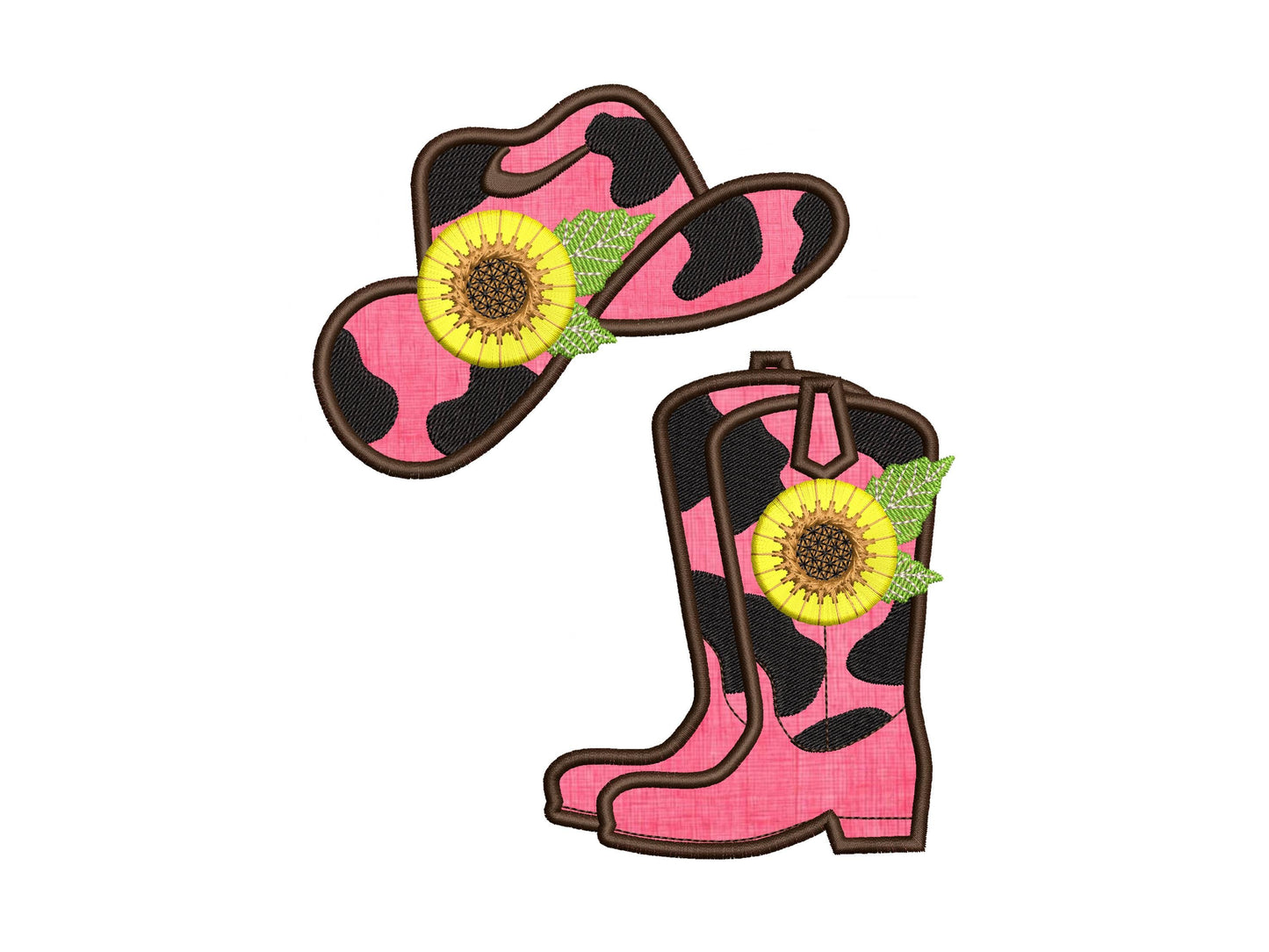Fringed Sunflower Cowboy Boots and Hat