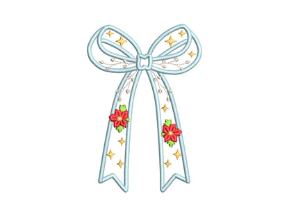 Christmas Festive Bow Applique