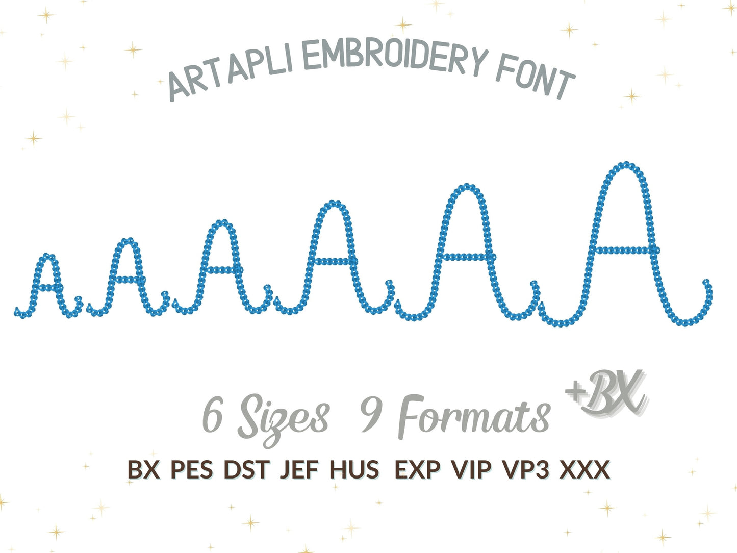Small Bold Dense Chain Stitch Font