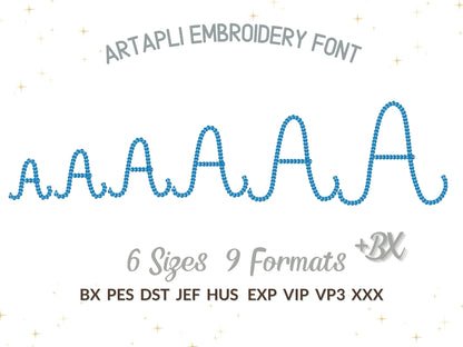 Small Bold Dense Chain Stitch Font