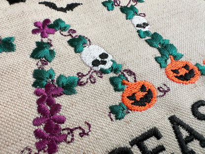 Fall season Halloween Font bat skull jack-o-lantern spooky scary floral