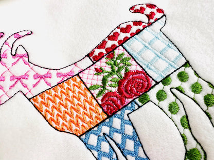 Patchwork Goat Farm animal patterned Goat silhouette outline machine