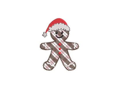 Gingham Plaid Gingerbread Man Santa