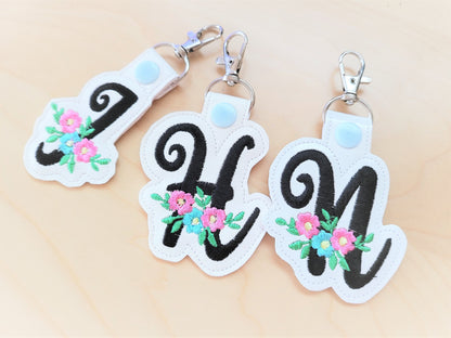 Meadow Floral Monogram Keychain ITH