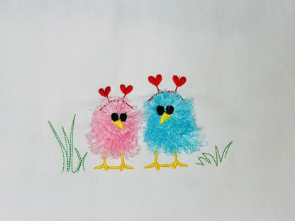 Little Fringed Valentine Chick 2 in a row