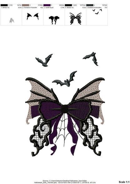 Halloween Lace Butterfly Bow