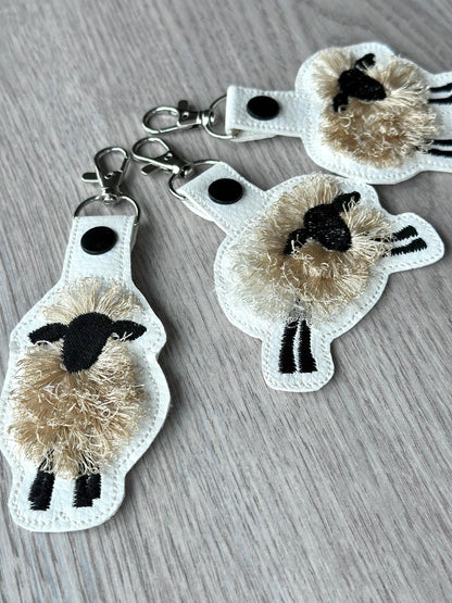 Fringed Sheep Lamb Keychain