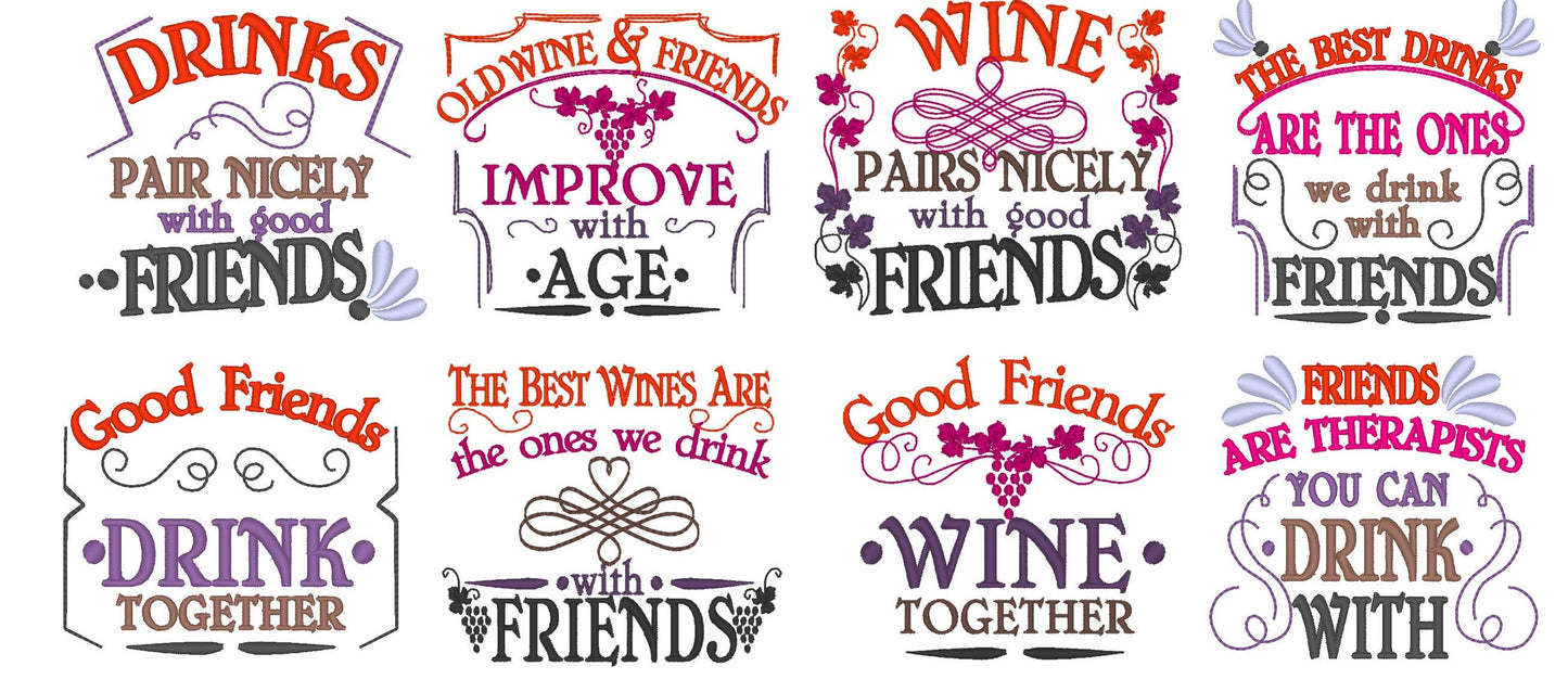Wine Lovers Kitchen Towel Set of 8