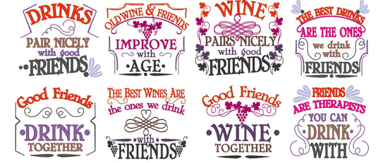 Wine Lovers Kitchen Towel Set of 8