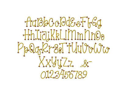 Fringed Rope Stitch Font Set of 2