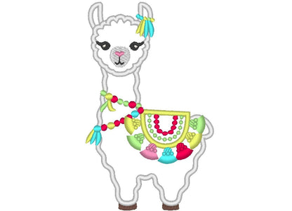 Llama Applique Fringed Tassels