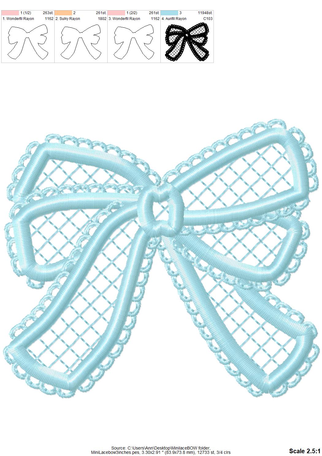 Mini Small Lace Bow Applique