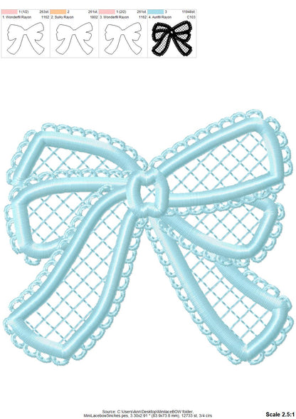 Mini Small Lace Bow Applique