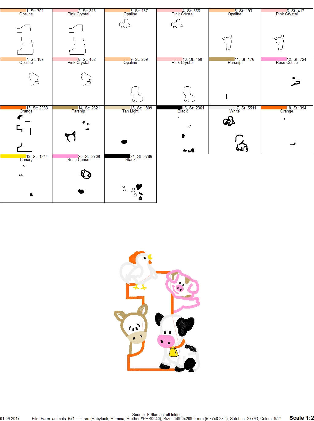 Farm Animals Birthday Number 1