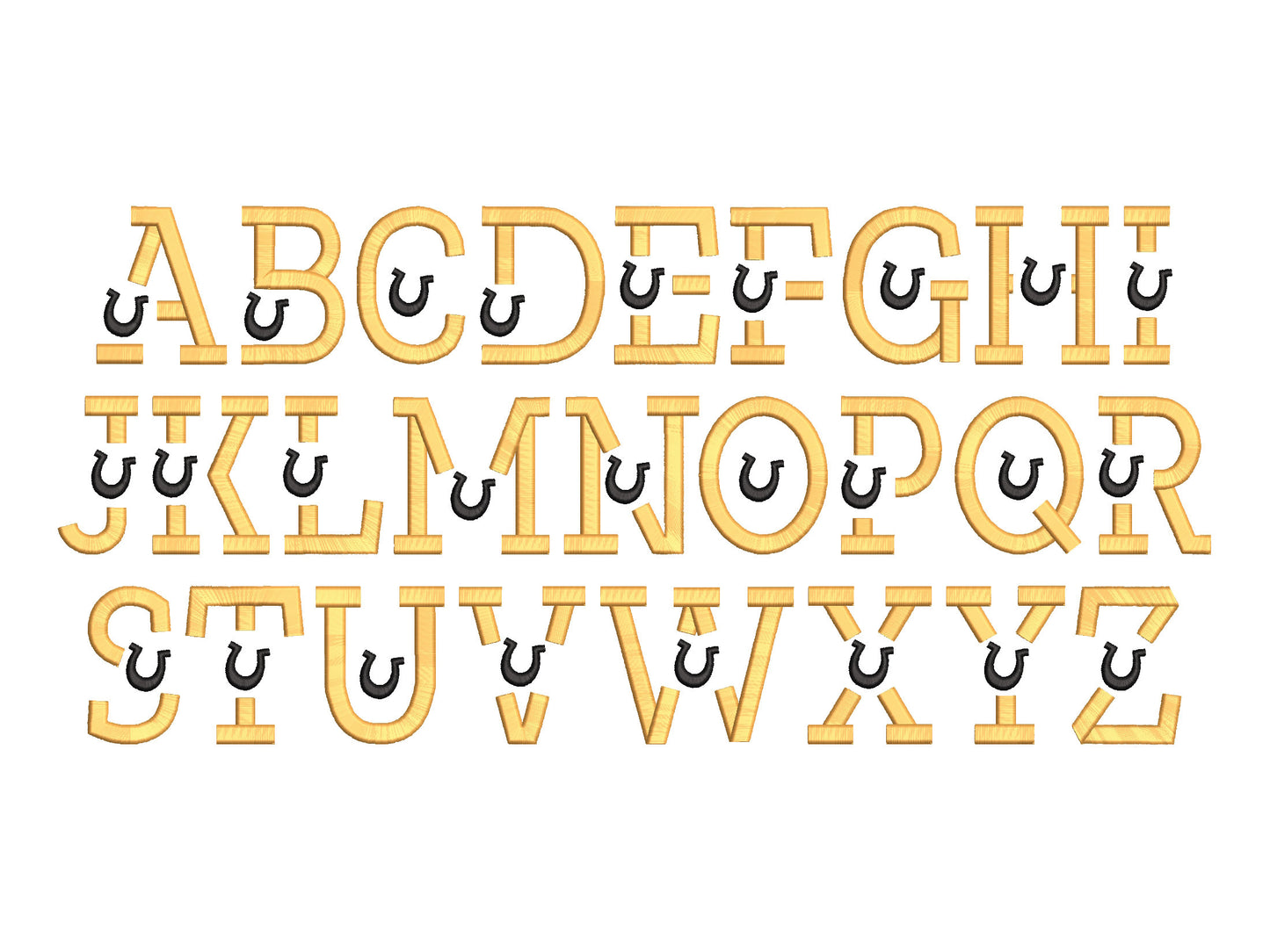 Puffy Puff Foam Horseshoe Font