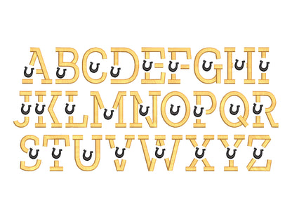 Puffy Puff Foam Horseshoe Font