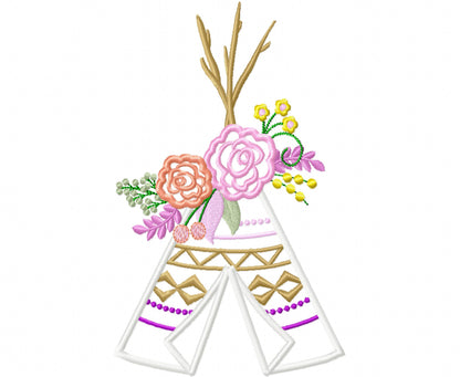Rose Crown Tepee Teepee Tipi Applique