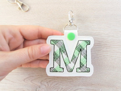 Gingham Plaid Monogram Keychain
