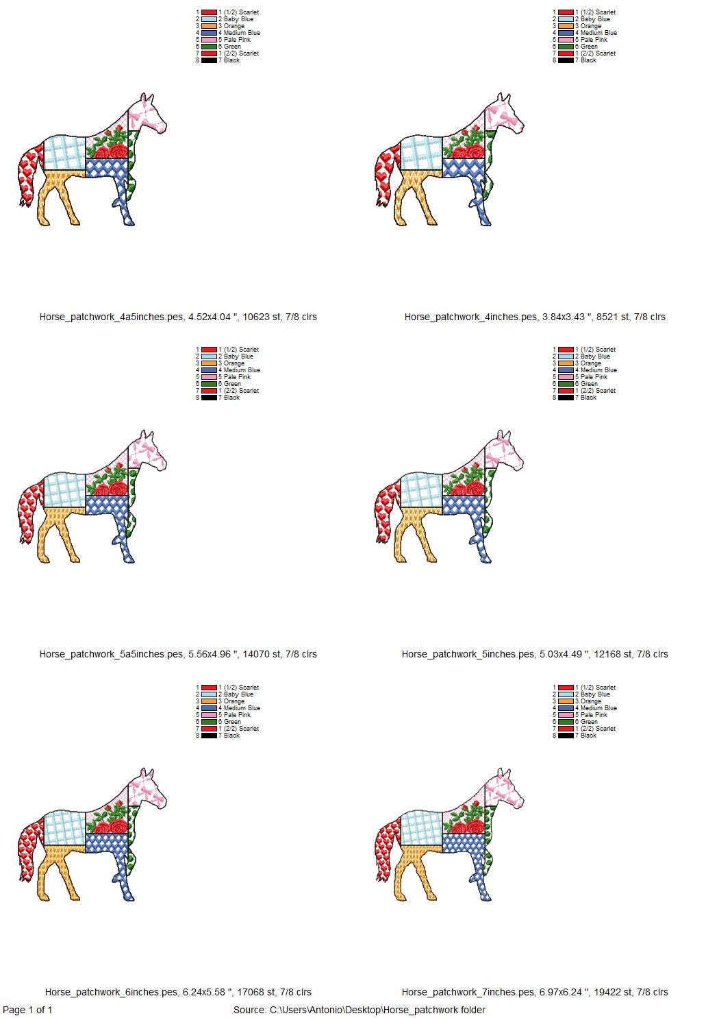 Patchwork Patterned Horse