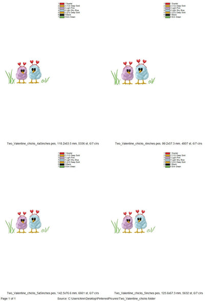 Little Fringed Valentine Chick 2 in a row