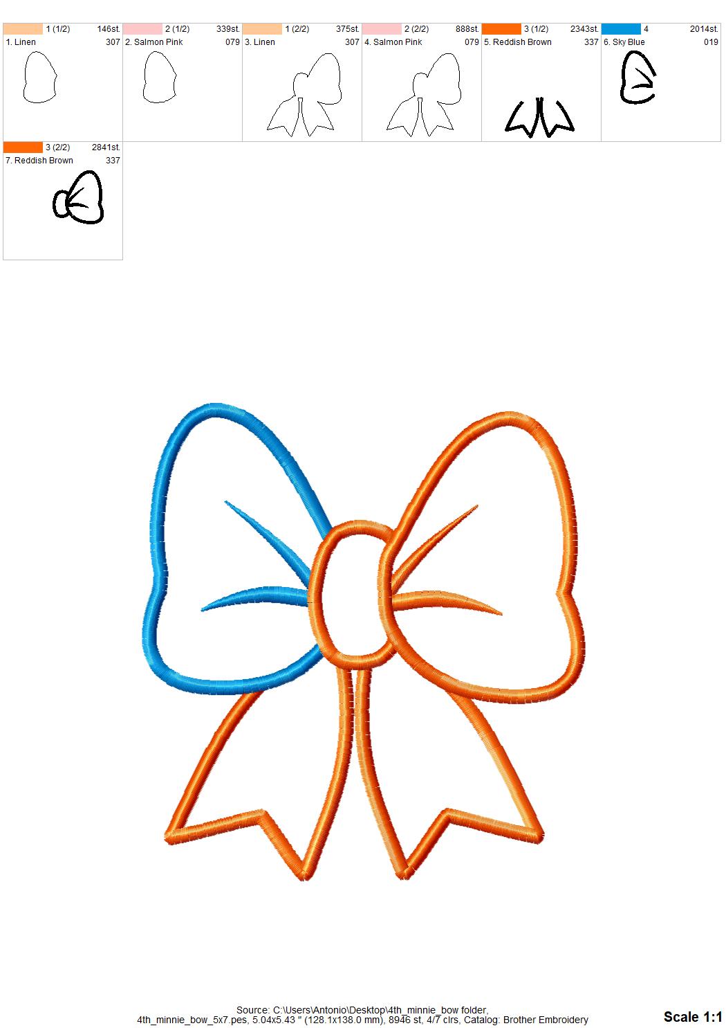 Patriotic Bow Applique