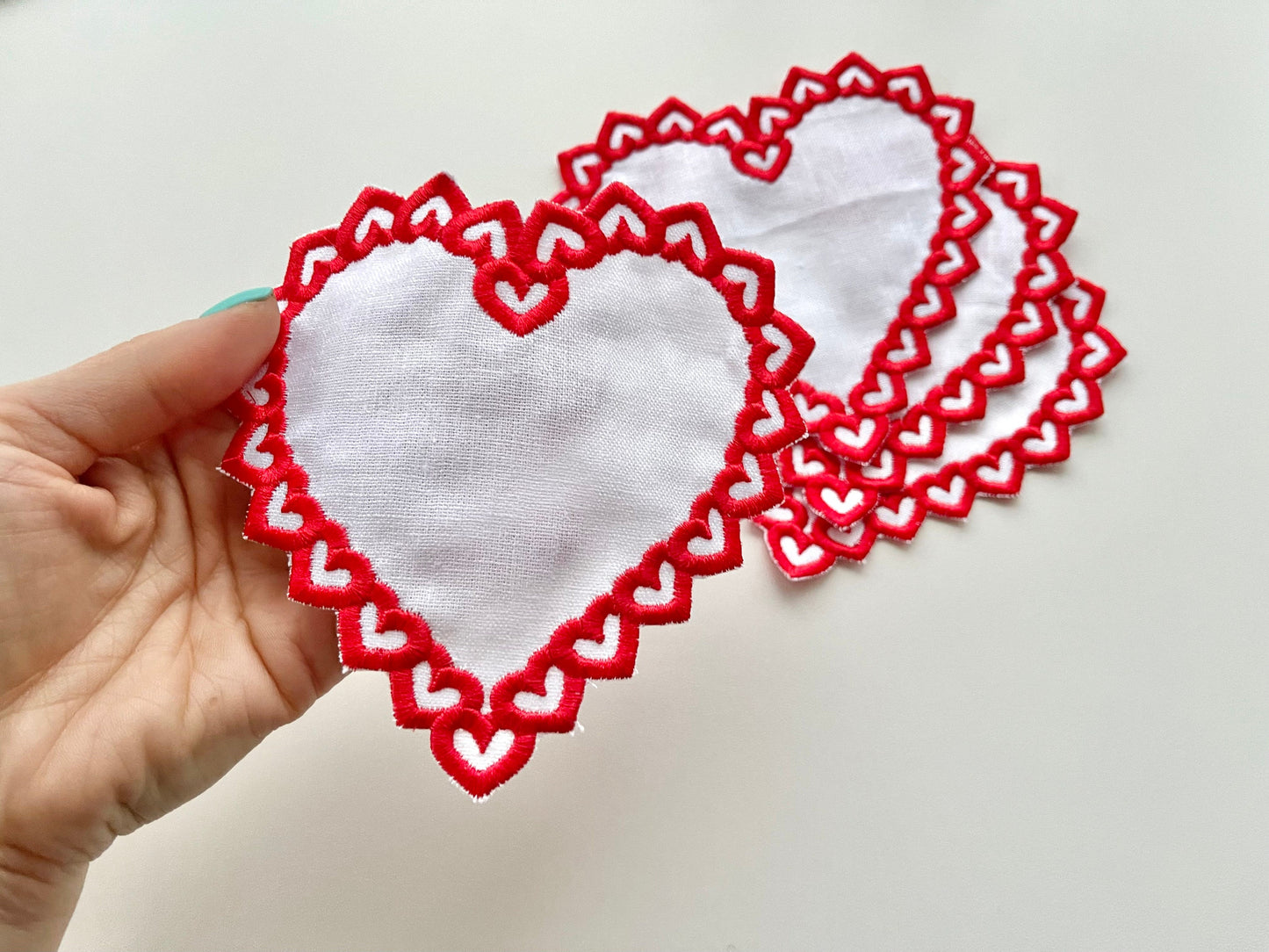 Valentine Heart Shape Napkin ITH
