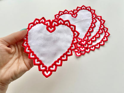 Valentine Heart Shape Napkin ITH