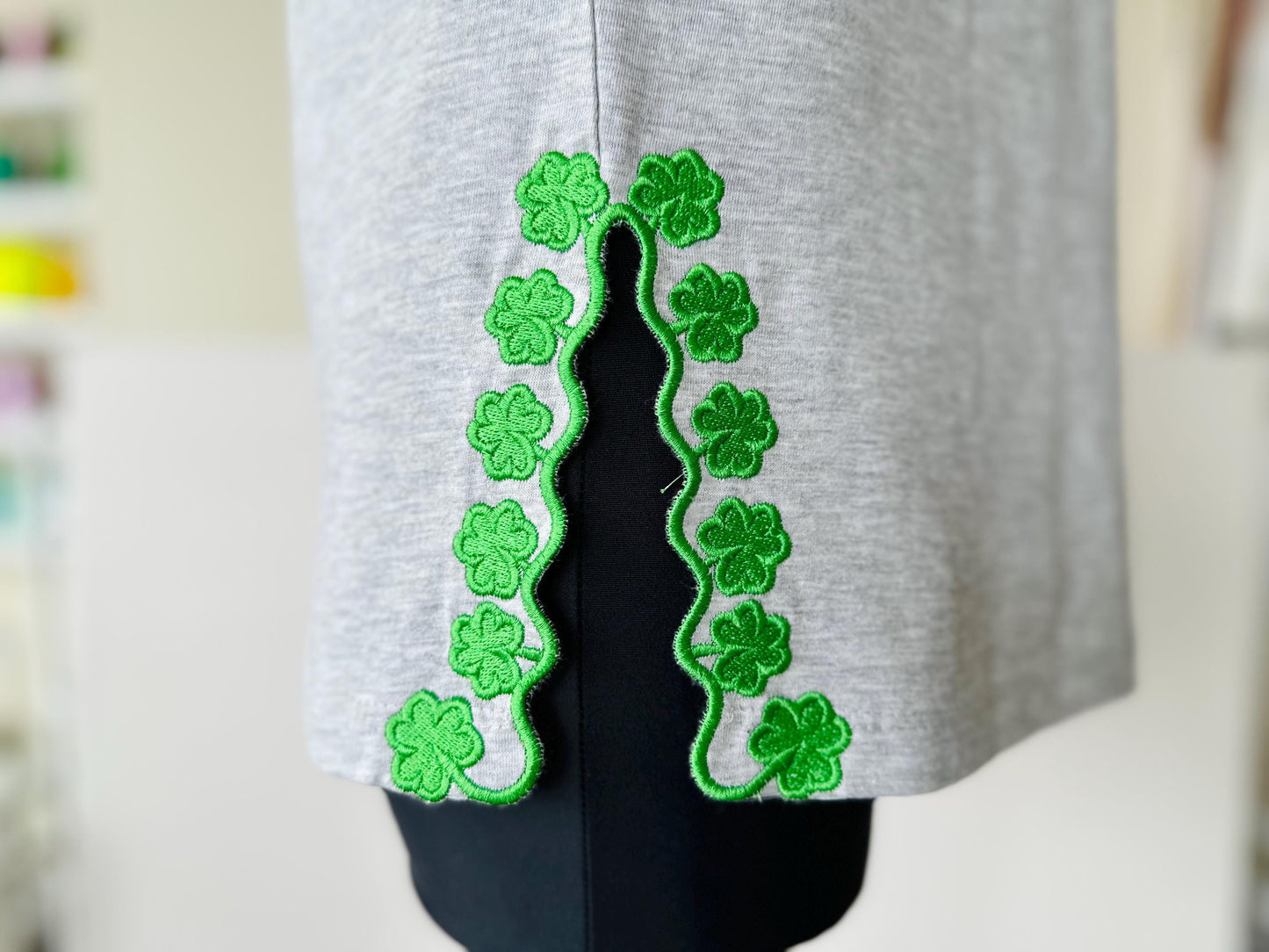 Shamrock Clover Scalloped Split Side Seam