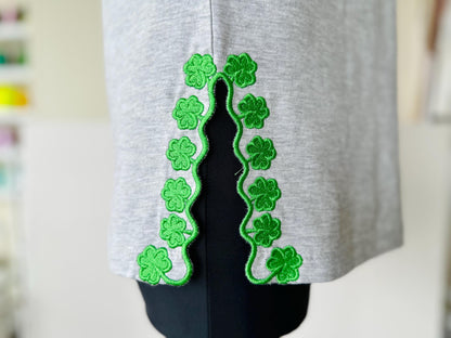 Shamrock Clover Scalloped Split Side Seam