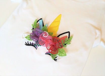 Unicorn Head with Floral Crown FSL