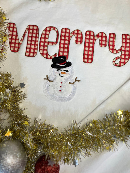 Fringed Snowman Applique