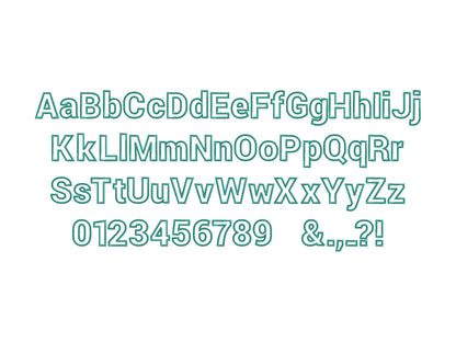 Satin Stitch Outline Block Font Applique