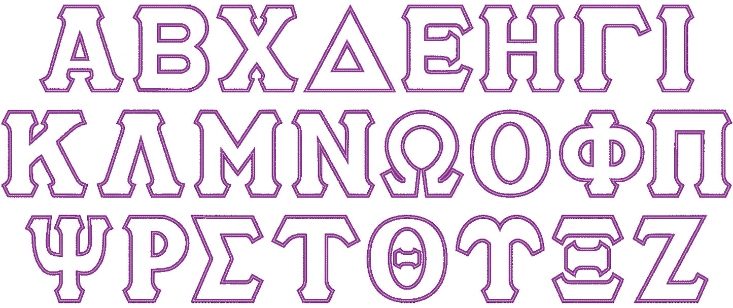 Regular English and Sororities Greek Font Set