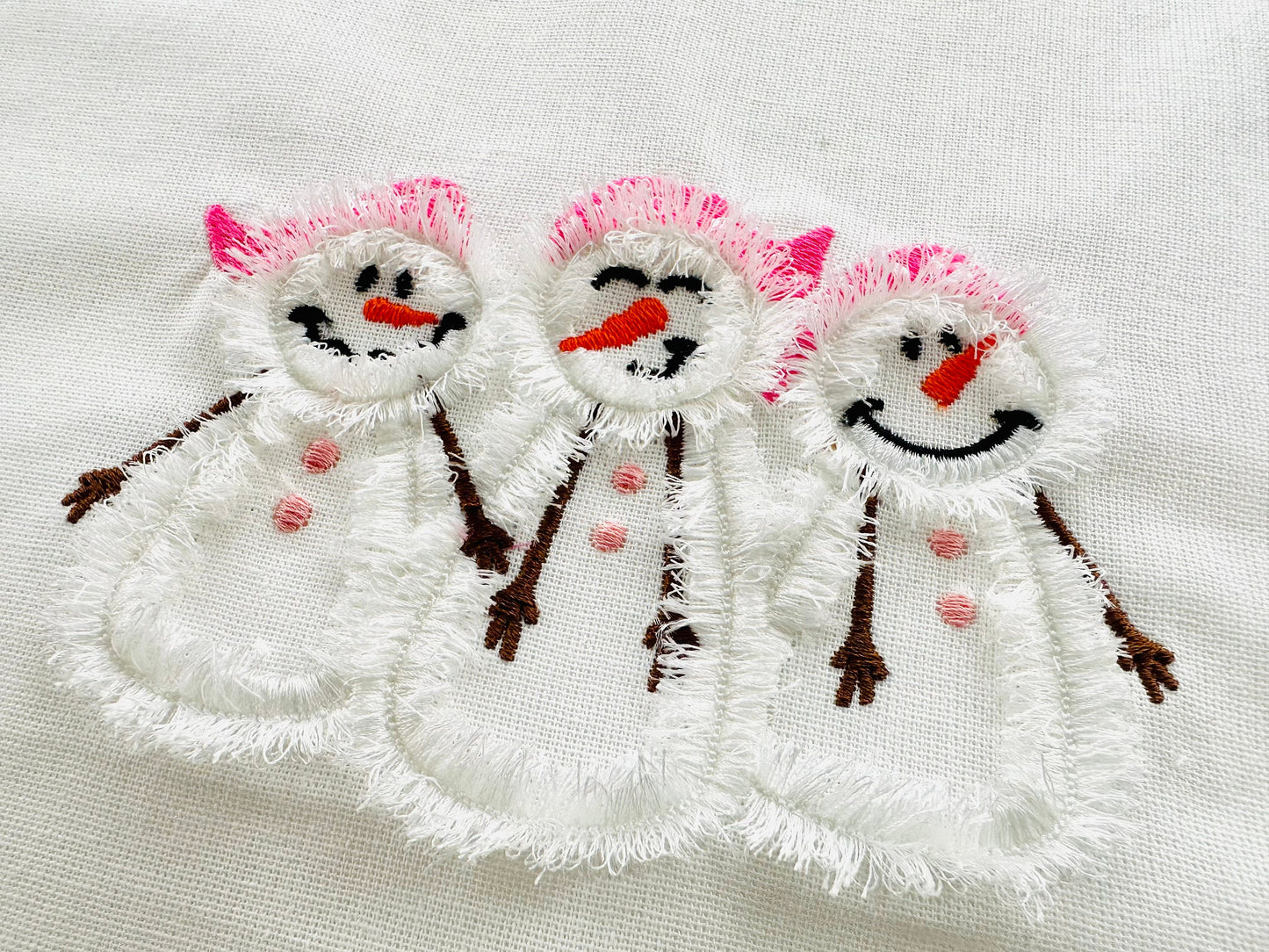 Fringed Cute Snowman Trio
