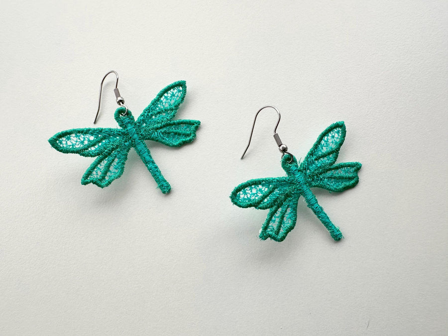 Dragonfly Earrings or Charm FSL