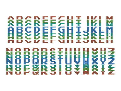 Pixel Miner Stacked Font Fill Stitch