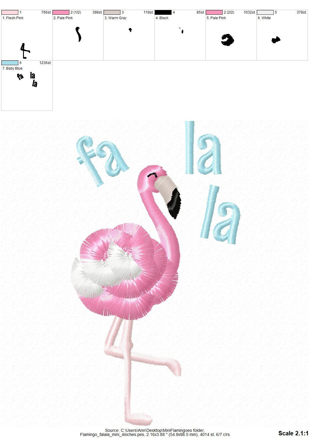 Mini Fringed Singing Flamingo
