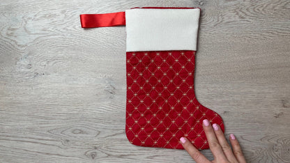 Quilted Christmas Stocking with Cuff ITH